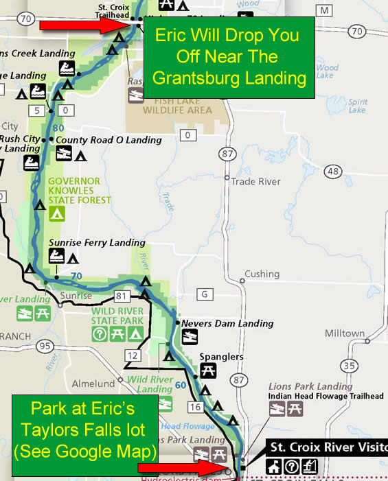 8:00 A.M. Taylors Falls Dam To Grantsburg Shuttle â€